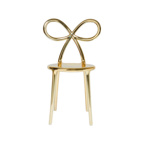 Gold Metal Ribbon Chair by Nika Zupanc Qeeboo