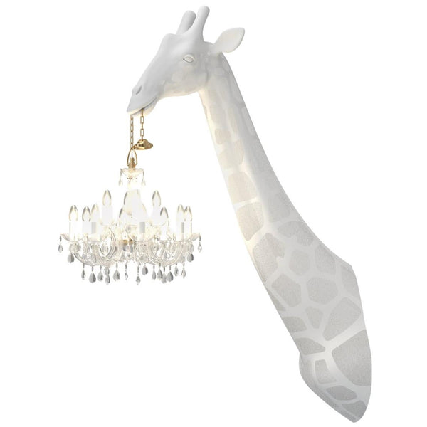 White Giraffe in Love Wall Lamp